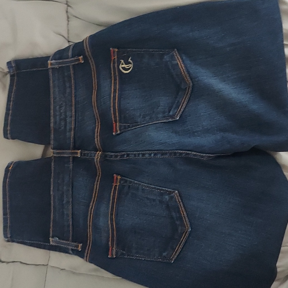 CJ By Cookie Johnson Dark Denim Believe Crop Leggings Jeans Sz 25